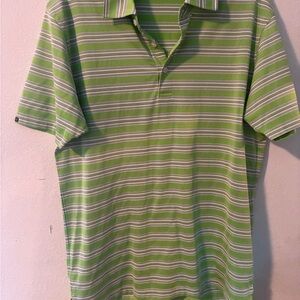 Dunning Classic Green Striped Polo Shirt